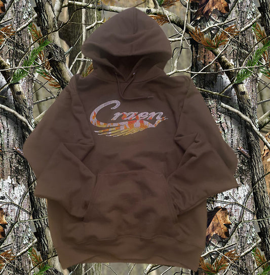 Diamond Flame Logo Brown Hoodie